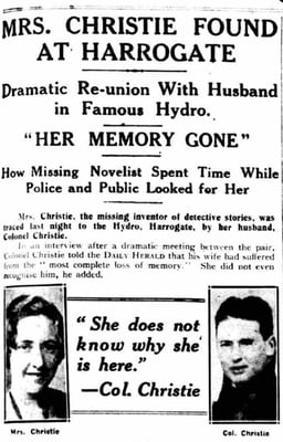 agatha christie missing